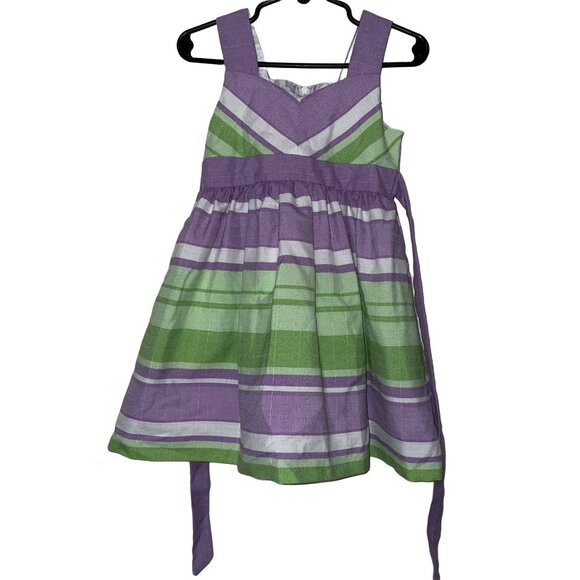 Rare Editions Toddler Girls Purple Green Striped Sleeveless Dress Size 2T - Picture 1 of 7